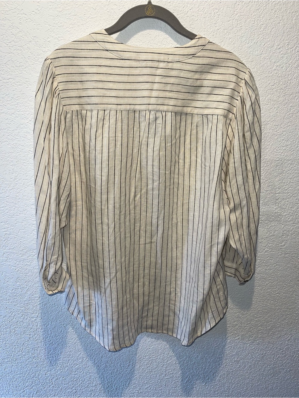 Sanctuary ‘The Femme’ Striped Button-Front Linen Top, color: Birch pinstripe - Picture 7 of 9
